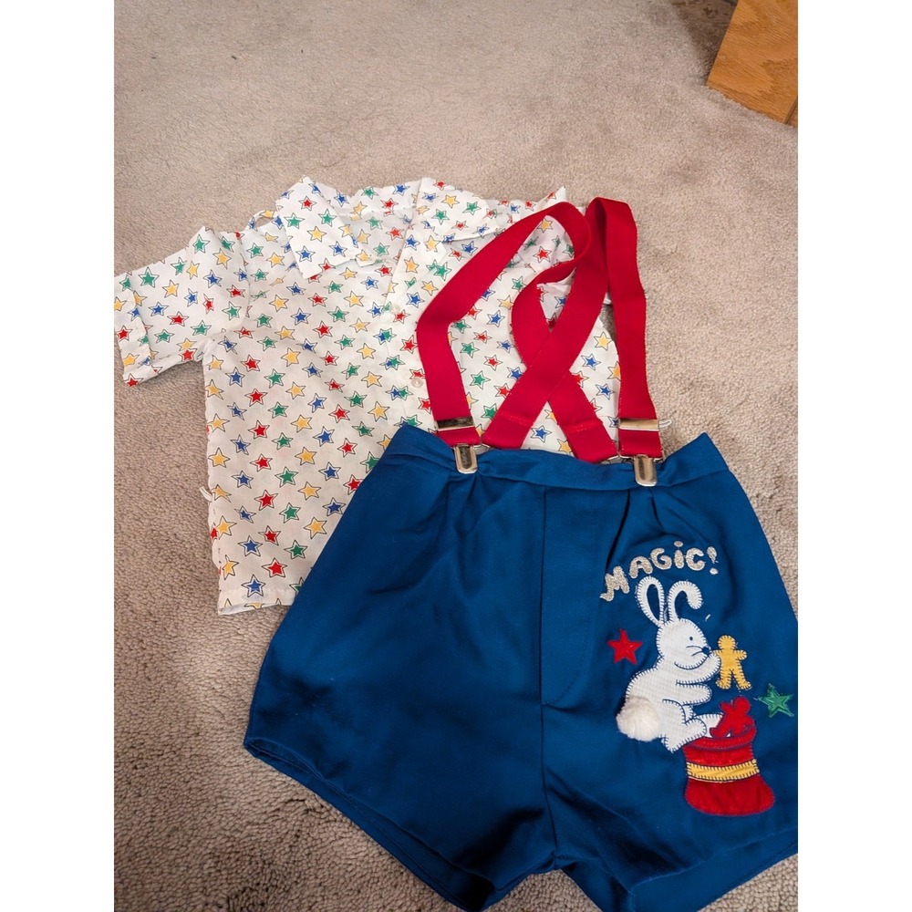 Vintage Size 3 Toddler Matching Set With Suspenders